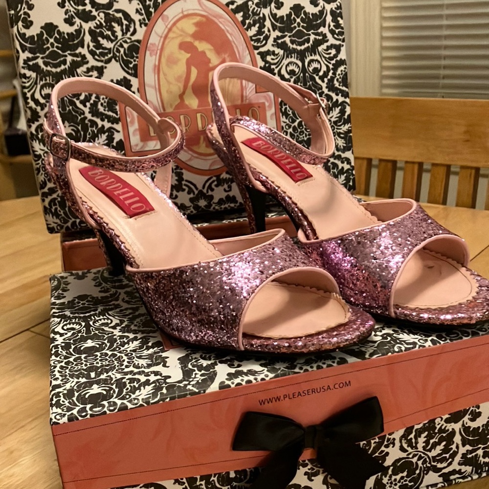 Bordello Pleaser Kitten Pink Glitter 12M 42EU